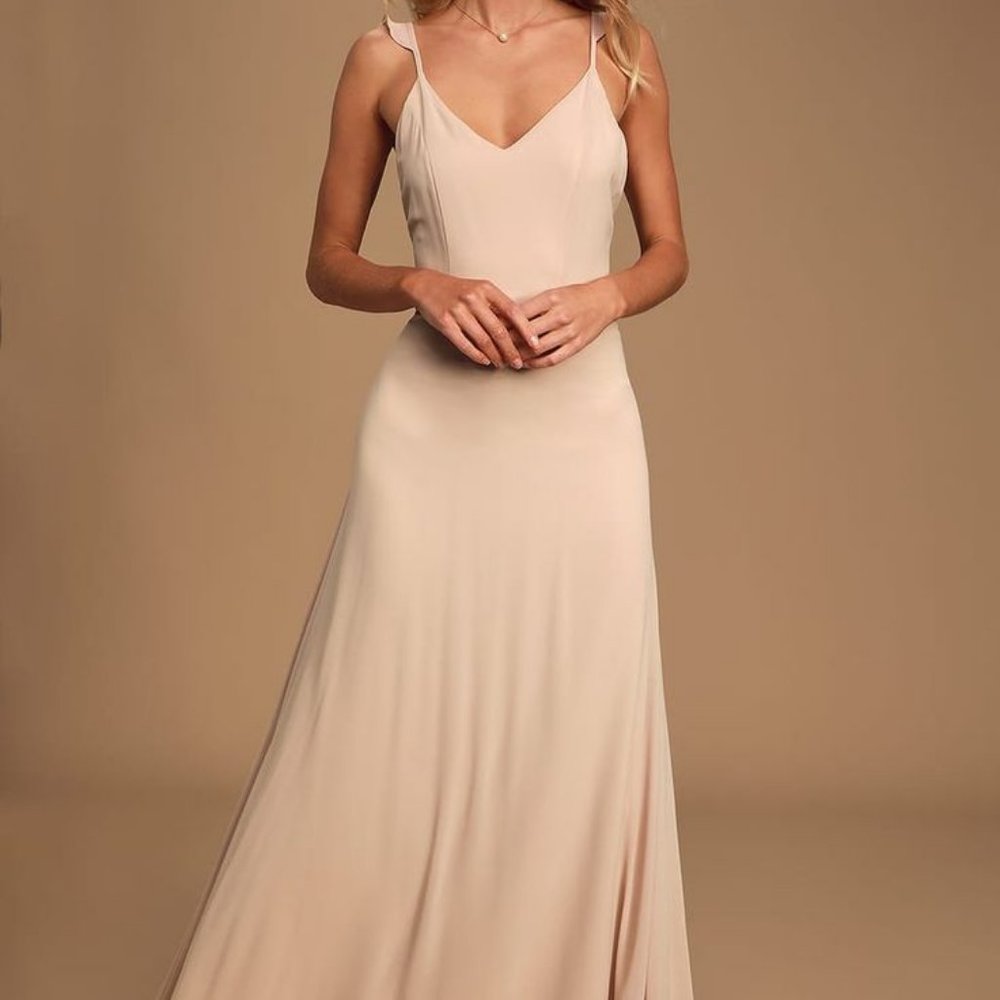 Lulu's Meteoric Rise Blush Maxi Dress, Size XS